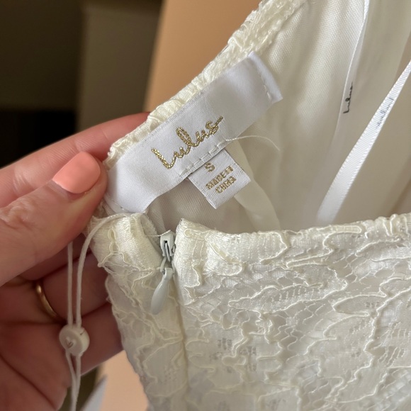 Lulu’s Devoted to Bliss White Lace Cap Sleeve Cutout Trumpet Maxi Dress - Picture 10 of 11